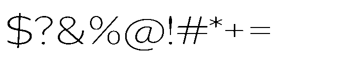 Univra Extra Light Expanded Font OTHER CHARS