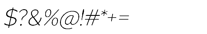 Univra Extra Light Slanted Font OTHER CHARS