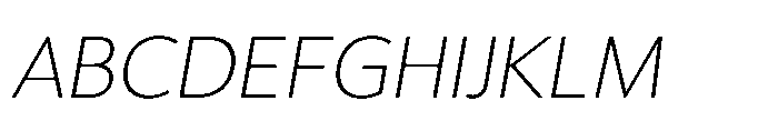 Univra Extra Light Slanted Font UPPERCASE