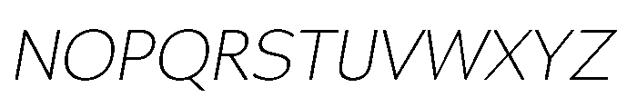Univra Extra Light Slanted Font UPPERCASE