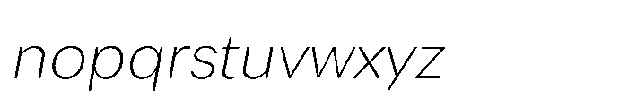 Univra Extra Light Slanted Font LOWERCASE