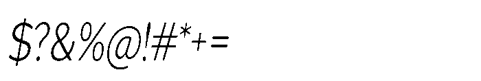 Univra Light Condensed Slanted Font OTHER CHARS