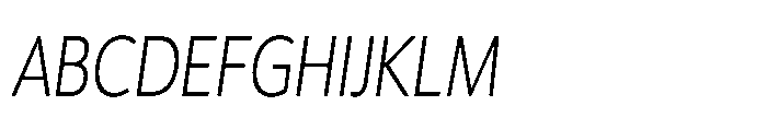 Univra Light Condensed Slanted Font UPPERCASE