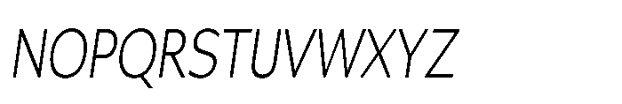 Univra Light Condensed Slanted Font UPPERCASE