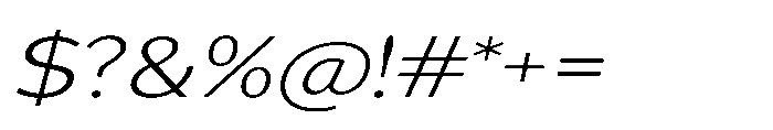Univra Light Expanded Slanted Font OTHER CHARS