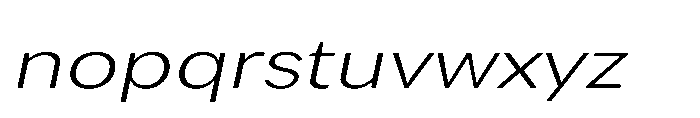 Univra Light Expanded Slanted Font LOWERCASE