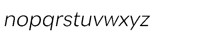 Univra Light Slanted Font LOWERCASE