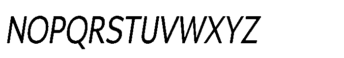 Univra Medium Condensed Slanted Font UPPERCASE