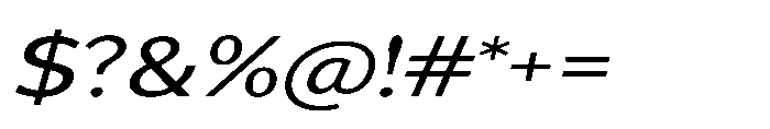 Univra Medium Expanded Slanted Font OTHER CHARS