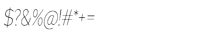 Univra Thin Condensed Slanted Font OTHER CHARS
