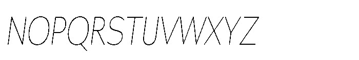 Univra Thin Condensed Slanted Font UPPERCASE