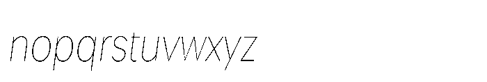 Univra Thin Condensed Slanted Font LOWERCASE