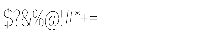 Univra Thin Condensed Font OTHER CHARS