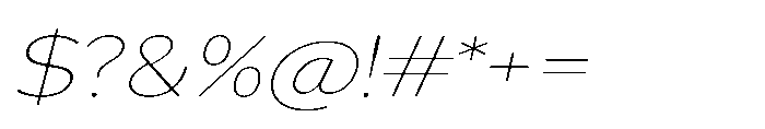 Univra Thin Expanded Slanted Font OTHER CHARS