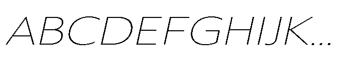 Univra Thin Expanded Slanted Font UPPERCASE