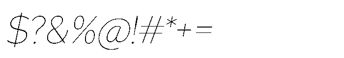 Univra Thin Slanted Font OTHER CHARS
