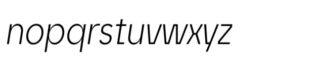 Unytour Display Light Condensed Italic Font LOWERCASE