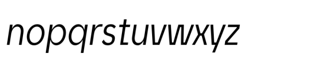 Unytour Display Regular Condensed Italic Font LOWERCASE