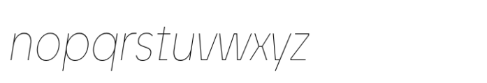 Unytour Pro Condensed Thin Italic Font LOWERCASE