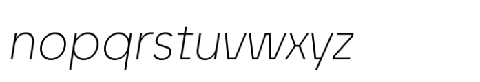 Unytour Pro Narrow Extra Light Italic Font LOWERCASE