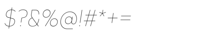 Unytour Pro Narrow Thin Italic Font OTHER CHARS