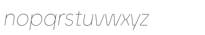 Unytour Pro Narrow Thin Italic Font LOWERCASE