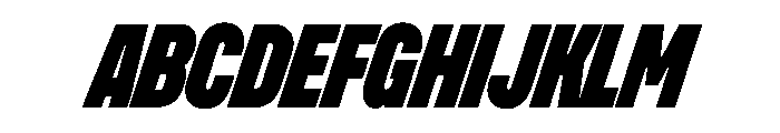 Unifora CondensedBlackItalic Instance Font UPPERCASE