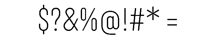 Unifora CondensedExtralight Instance Font OTHER CHARS