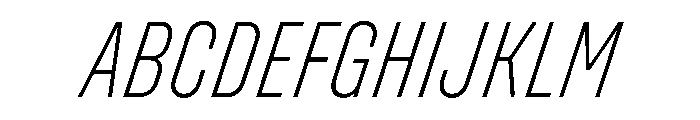 Unifora CondensedExtralightItalic Instance Font UPPERCASE