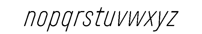 Unifora CondensedExtralightItalic Instance Font LOWERCASE