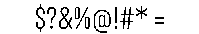 Unifora CondensedLight Instance Font OTHER CHARS