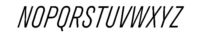 Unifora CondensedLightItalic Instance Font UPPERCASE