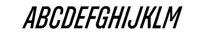 Unifora CondensedMediumItalic Instance Font UPPERCASE