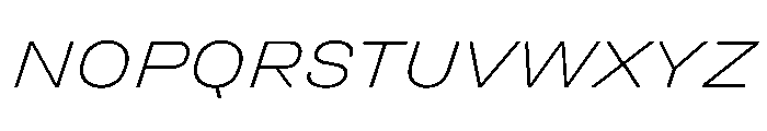 Unifora ExpandedExtralightItalic Instance Font UPPERCASE