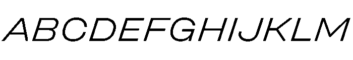 Unifora ExpandedLightItalic Instance Font UPPERCASE