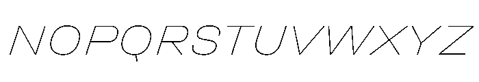 Unifora ExpandedThinItalic Instance Font UPPERCASE