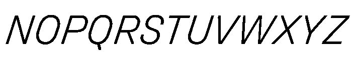 Unifora LightItalic Instance Font UPPERCASE