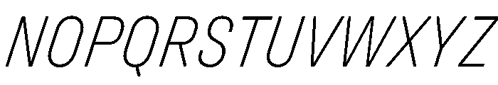 Unifora NarrowExtralightItalic Instance Font UPPERCASE