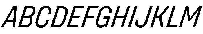 Unifora NarrowRegularItalic Instance Font UPPERCASE
