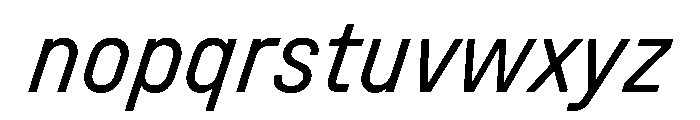 Unifora NarrowRegularItalic Instance Font LOWERCASE
