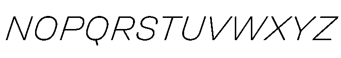Unifora SemiexpandedExtralightItalic Instance Font UPPERCASE