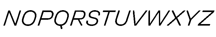 Unifora SemiexpandedLightItalic Instance Font UPPERCASE