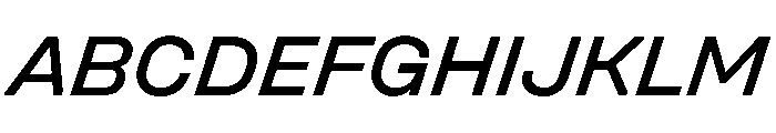 Unifora SemiexpandedMediumItalic Instance Font UPPERCASE