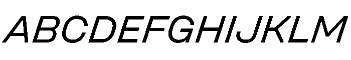 Unifora SemiexpandedRegularItalic Instance Font UPPERCASE