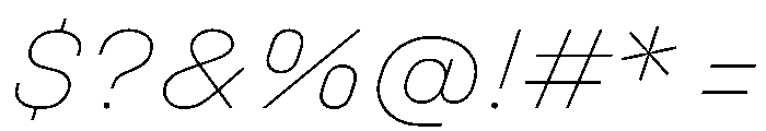 Unifora SemiexpandedThinItalic Instance Font OTHER CHARS