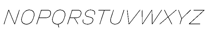 Unifora SemiexpandedThinItalic Instance Font UPPERCASE