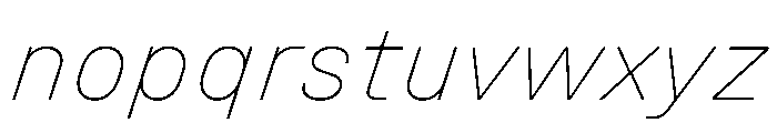 Unifora ThinItalic Instance Font LOWERCASE