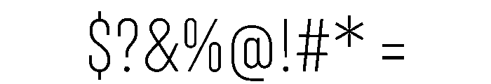 UniforaCondensed Extralight Font OTHER CHARS