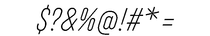 UniforaCondensed ExtralightItalic Instance Font OTHER CHARS