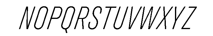 UniforaCondensed ExtralightItalic Instance Font UPPERCASE